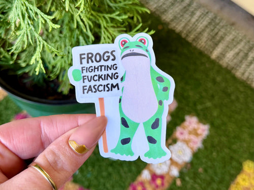 Frogs Fighting Facsim sticker