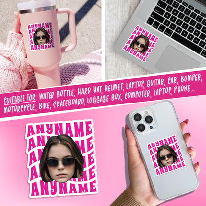Custom funny face photo name sticker – view 7
