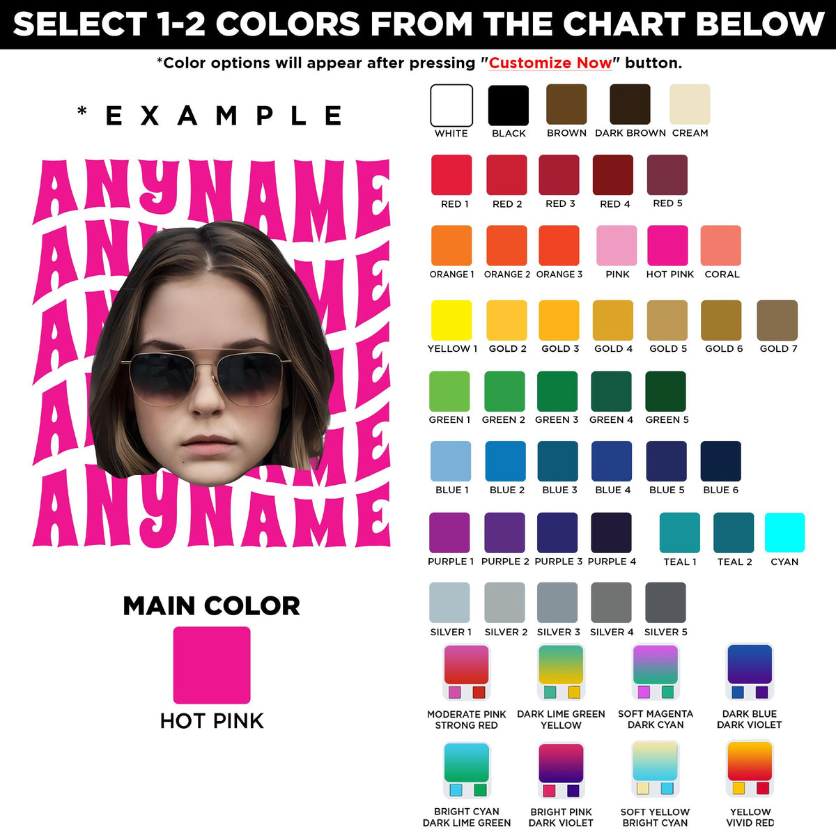 Custom funny face photo name sticker – view 2
