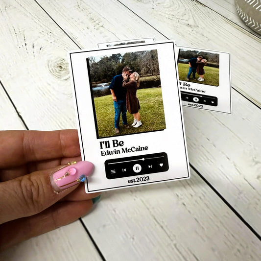 Custom Song Photo sticker, couple song keepsake