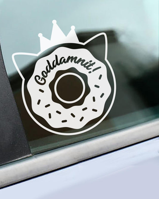 Gddamnit Donut! Window Decal – White Outline