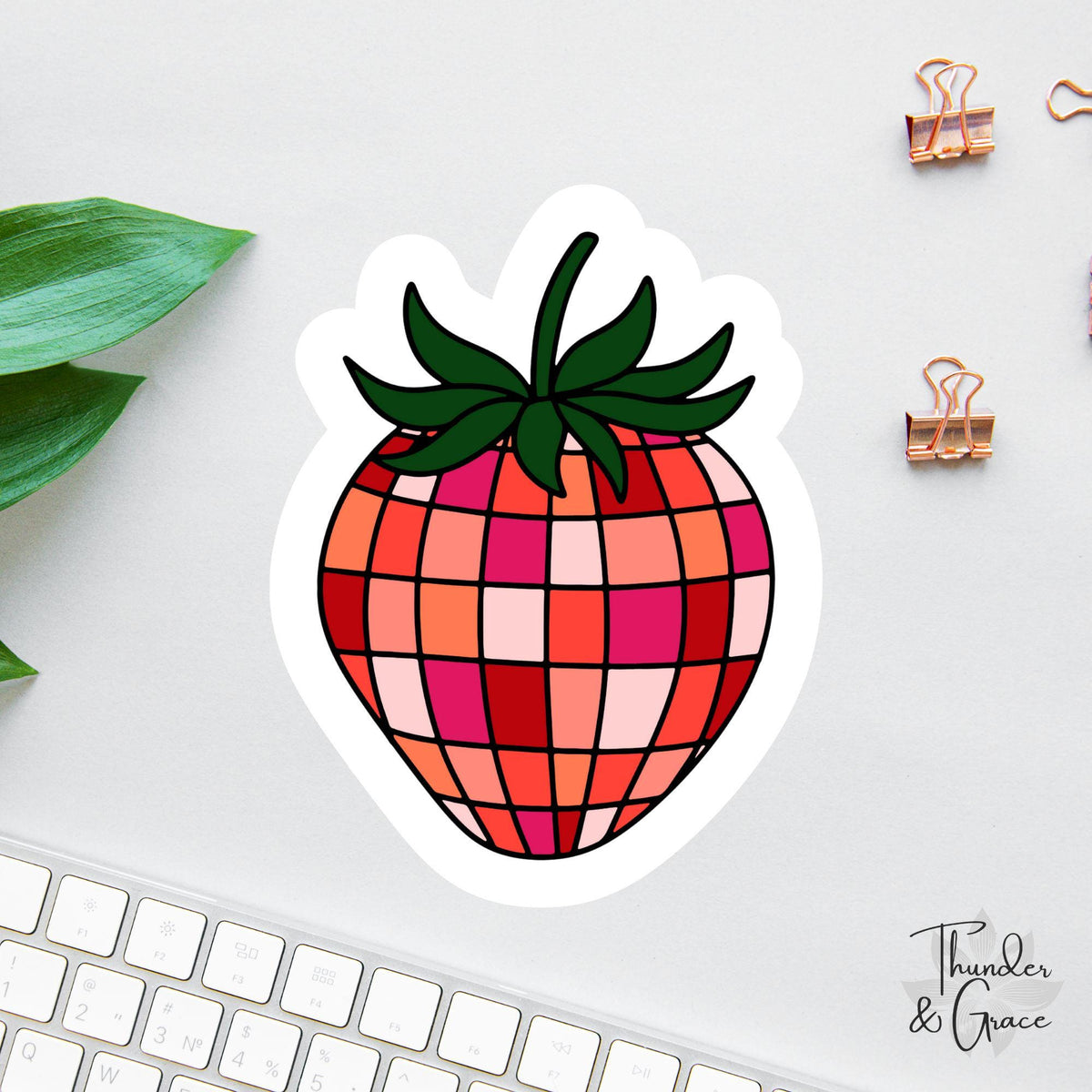Strawberry Disco Ball sticker