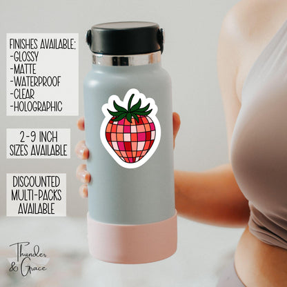 Strawberry Disco Ball sticker – view 2