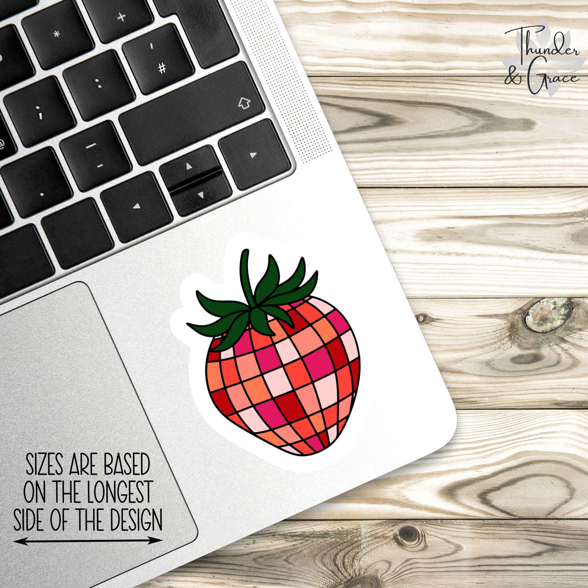 Strawberry Disco Ball sticker – view 3