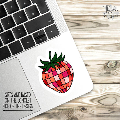 Strawberry Disco Ball sticker – view 3