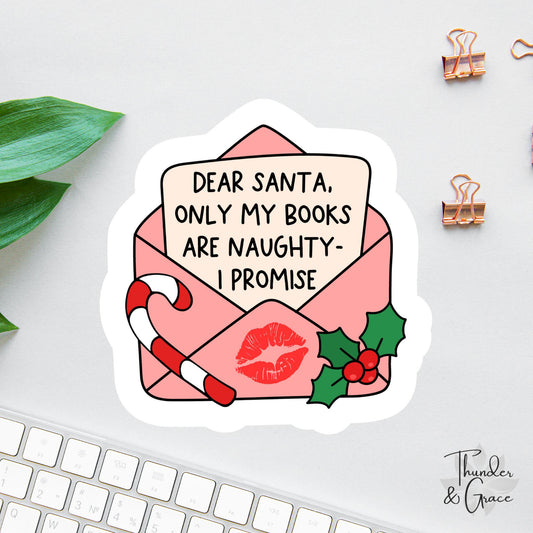 Dear Santa Only My Books Are Naughty I Promise sticker