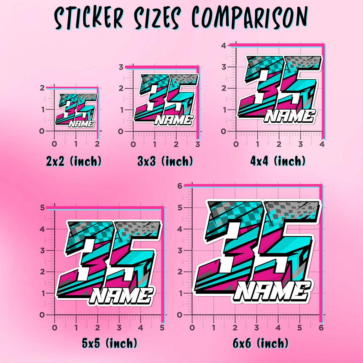 Custom lightning dirt bike sticker with a name and number – view 3