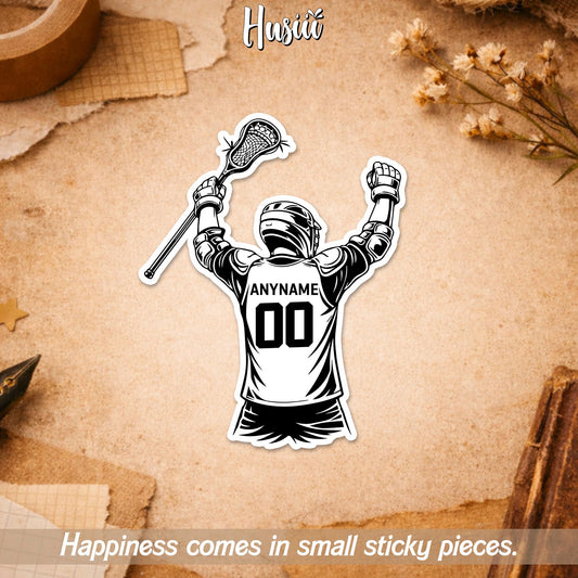 Custom Lacrosse Player Name & Number Sticker by Stickreews