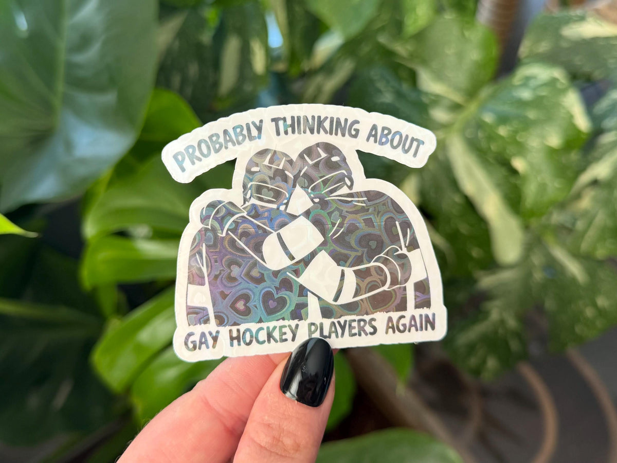 Thinking About Gay Hockey Players sticker