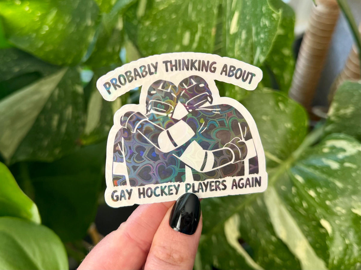 Thinking About Gay Hockey Players sticker – view 2
