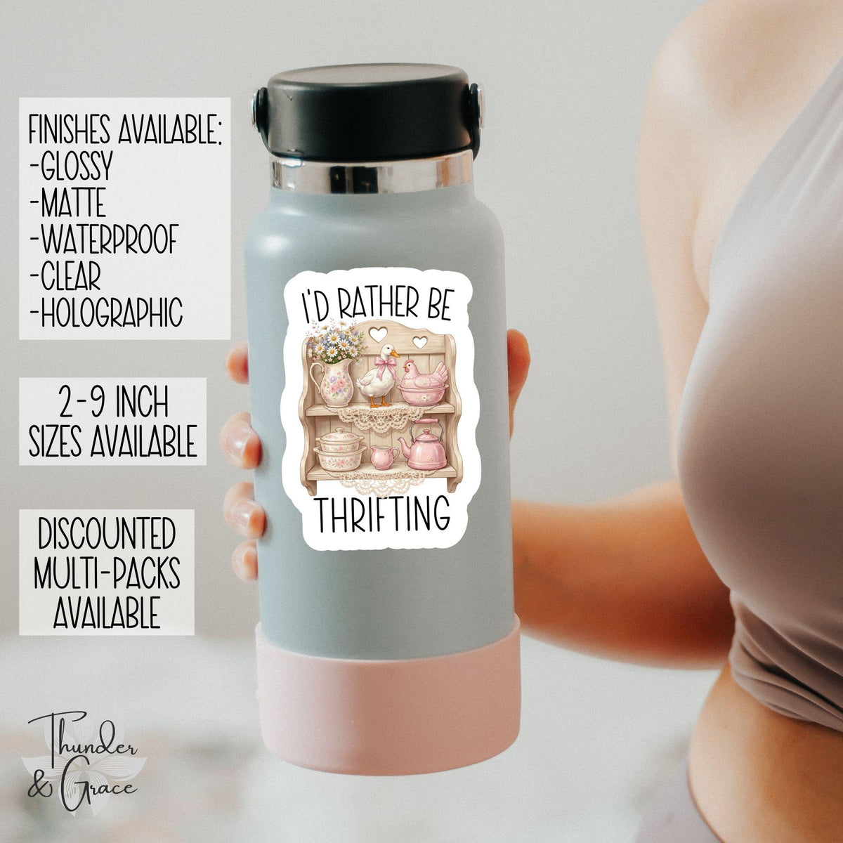 I'd Rather Be Thrifting sticker – view 2
