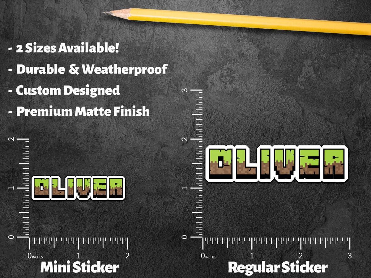 Custom Pixel Block Name sticker, gamer name label – view 3