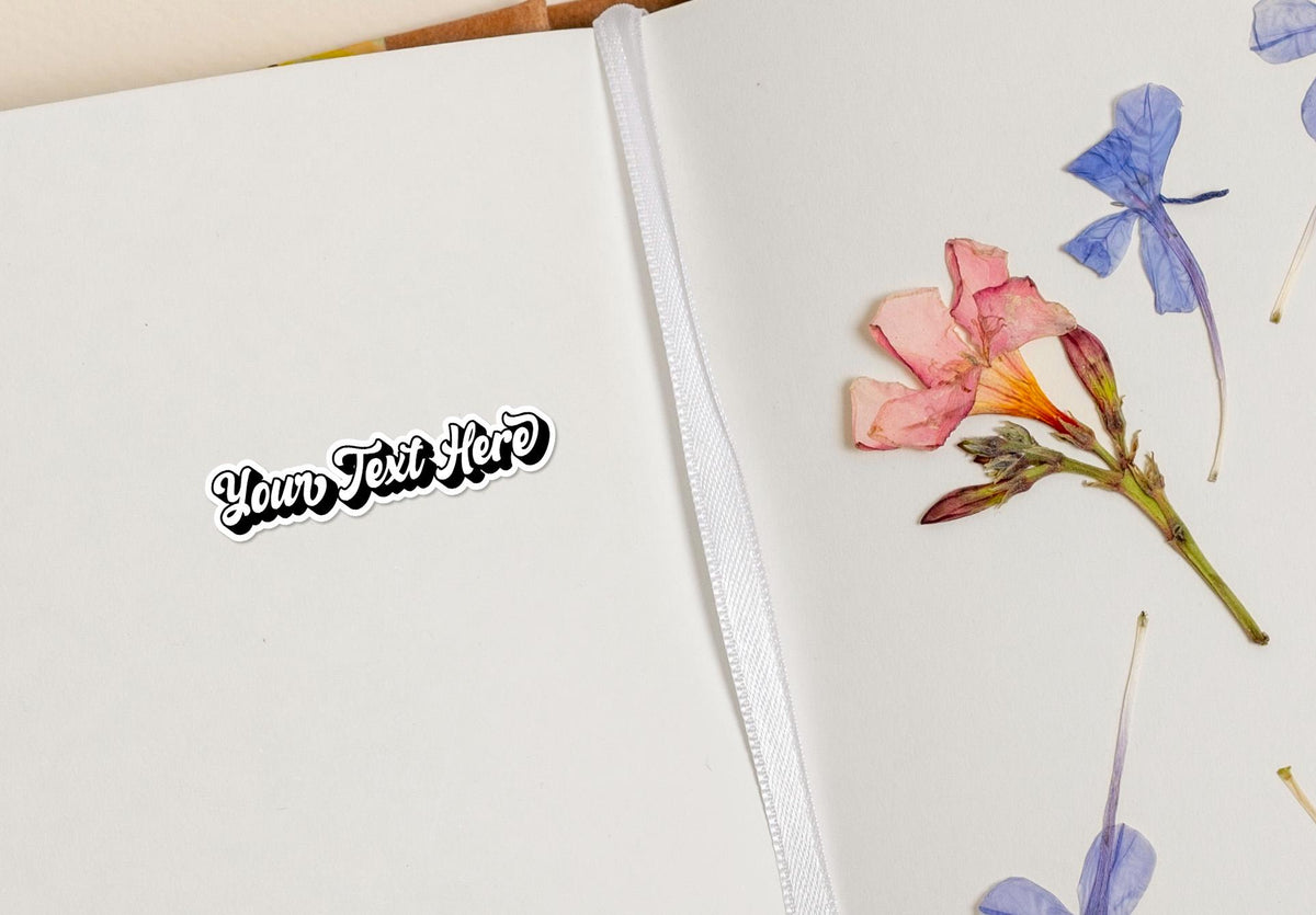 Custom Retro Script Name sticker, name label – view 3