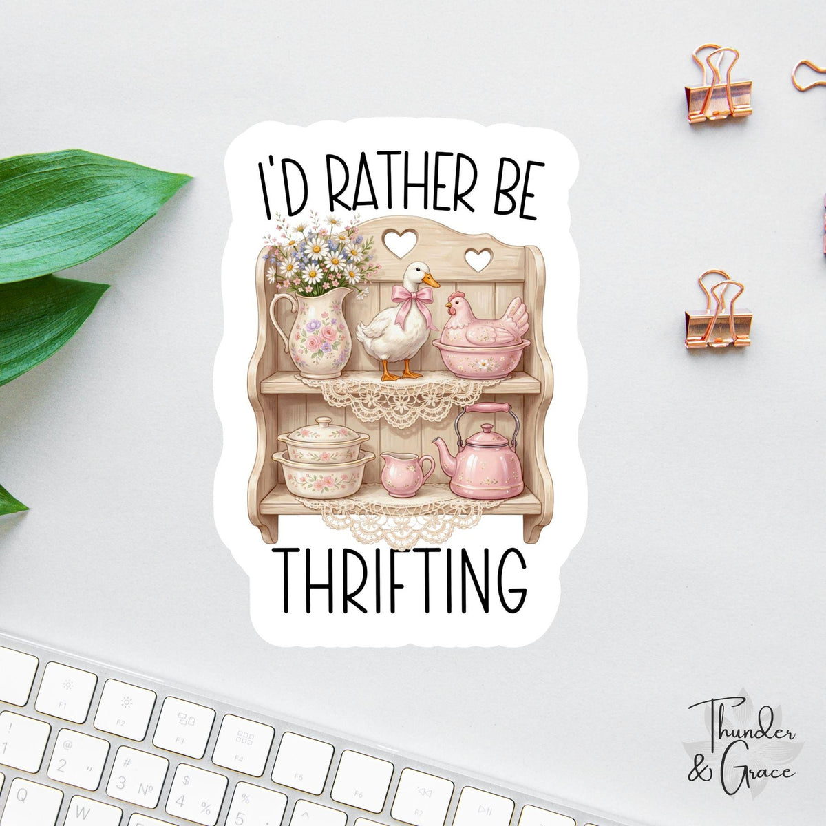 I'd Rather Be Thrifting sticker