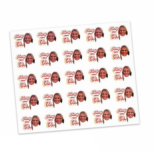 Custom Face Birthday sticker, personalized photo