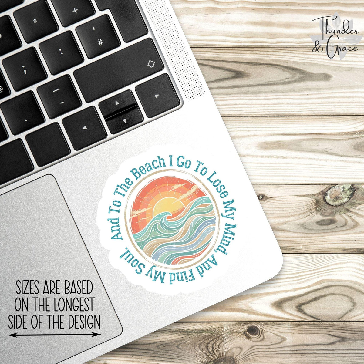 And to the Beach I Go sticker, salt & light – view 3