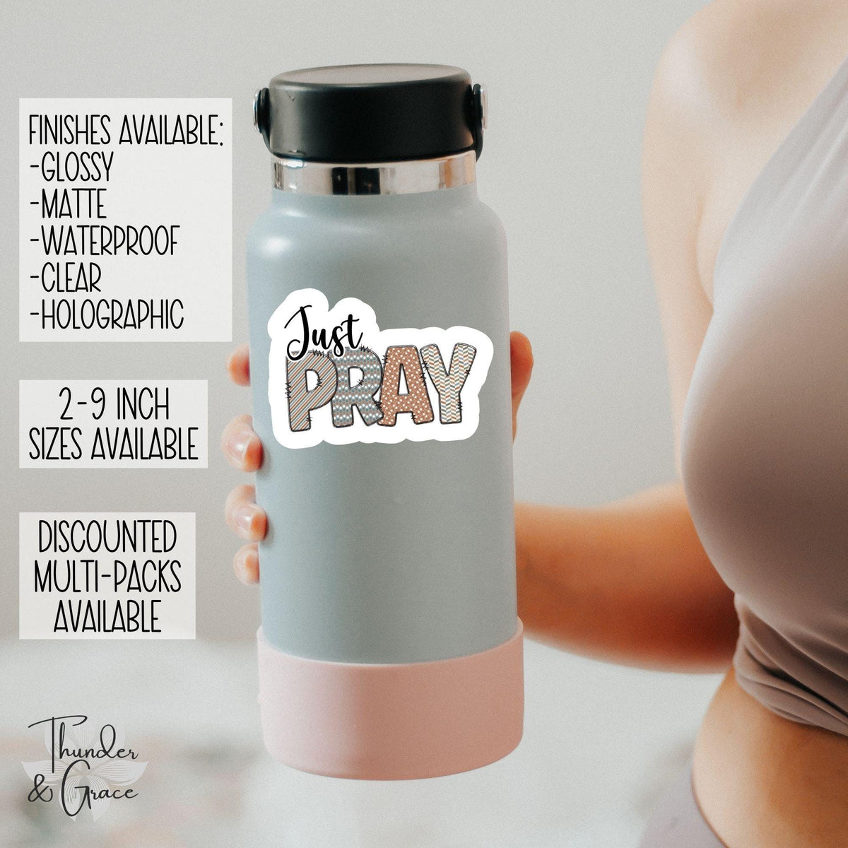 Just Pray sticker – view 2