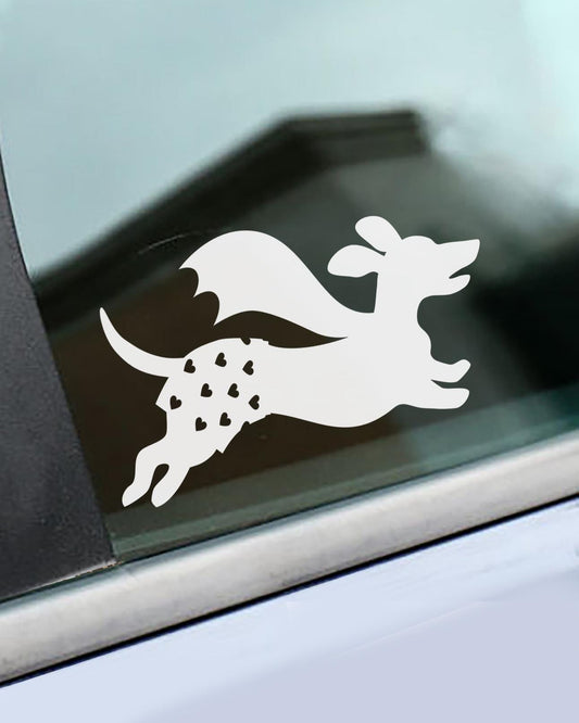 Dachshund Carl Window Decal – White