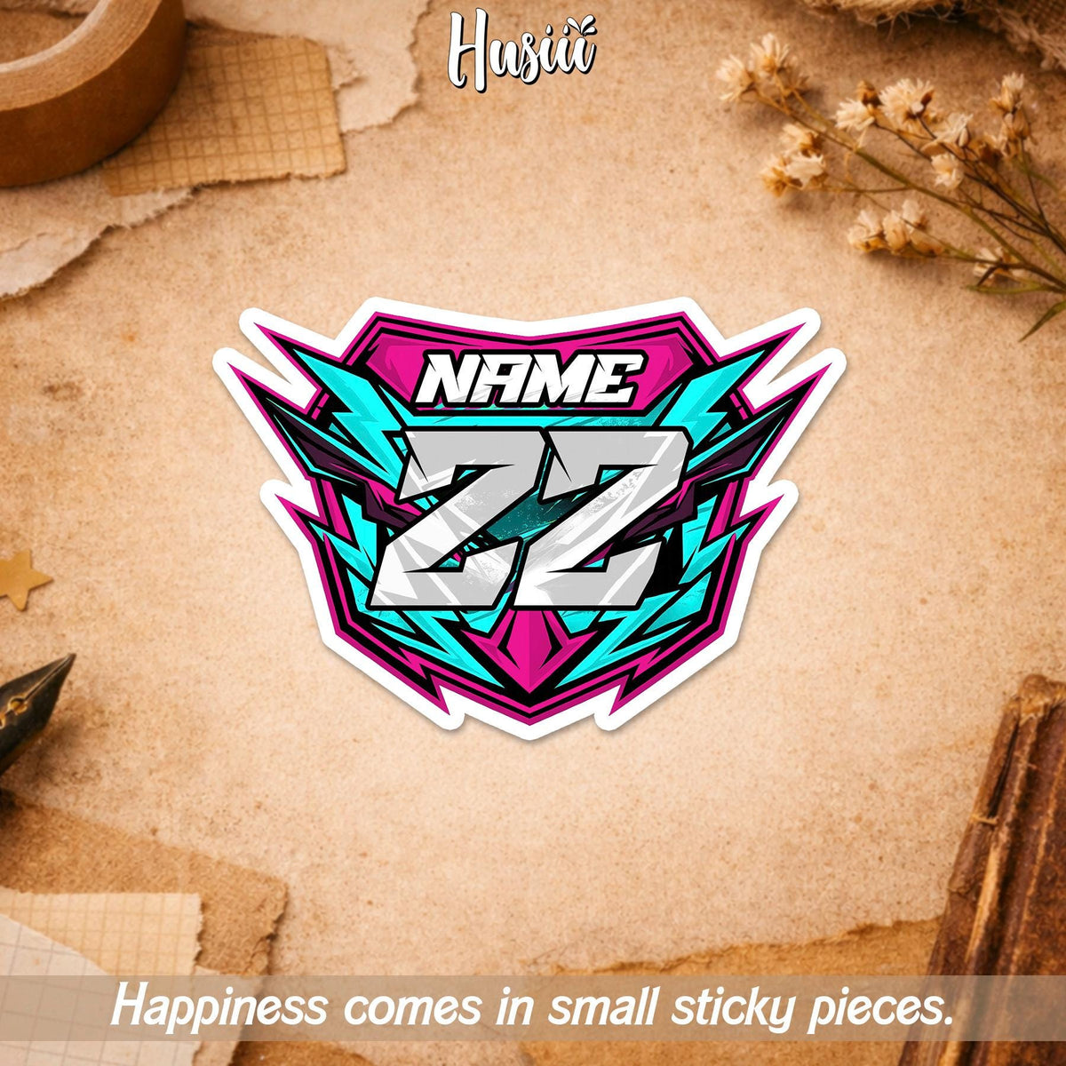 Custom Racing Number Shield Decal by Stickreews