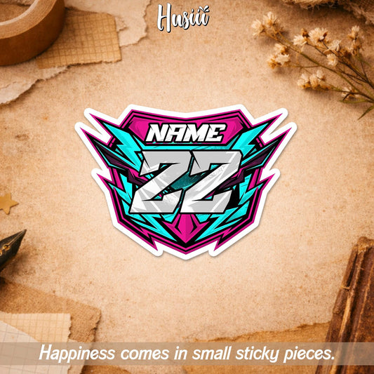 Custom Racing Number Shield Decal by Stickreews