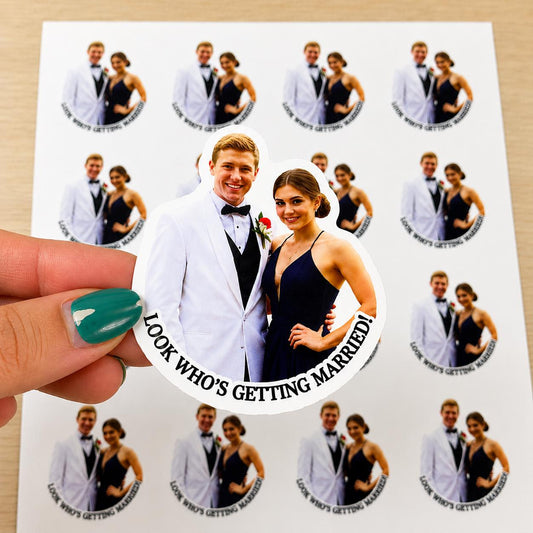 Custom Photo sticker, mr and mrs
