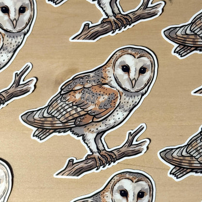 Barn Owl sticker, heart face owl – view 2