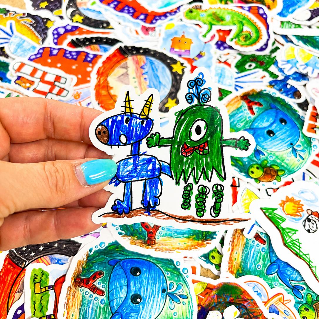Kids Art as sticker, kids art display – view 2