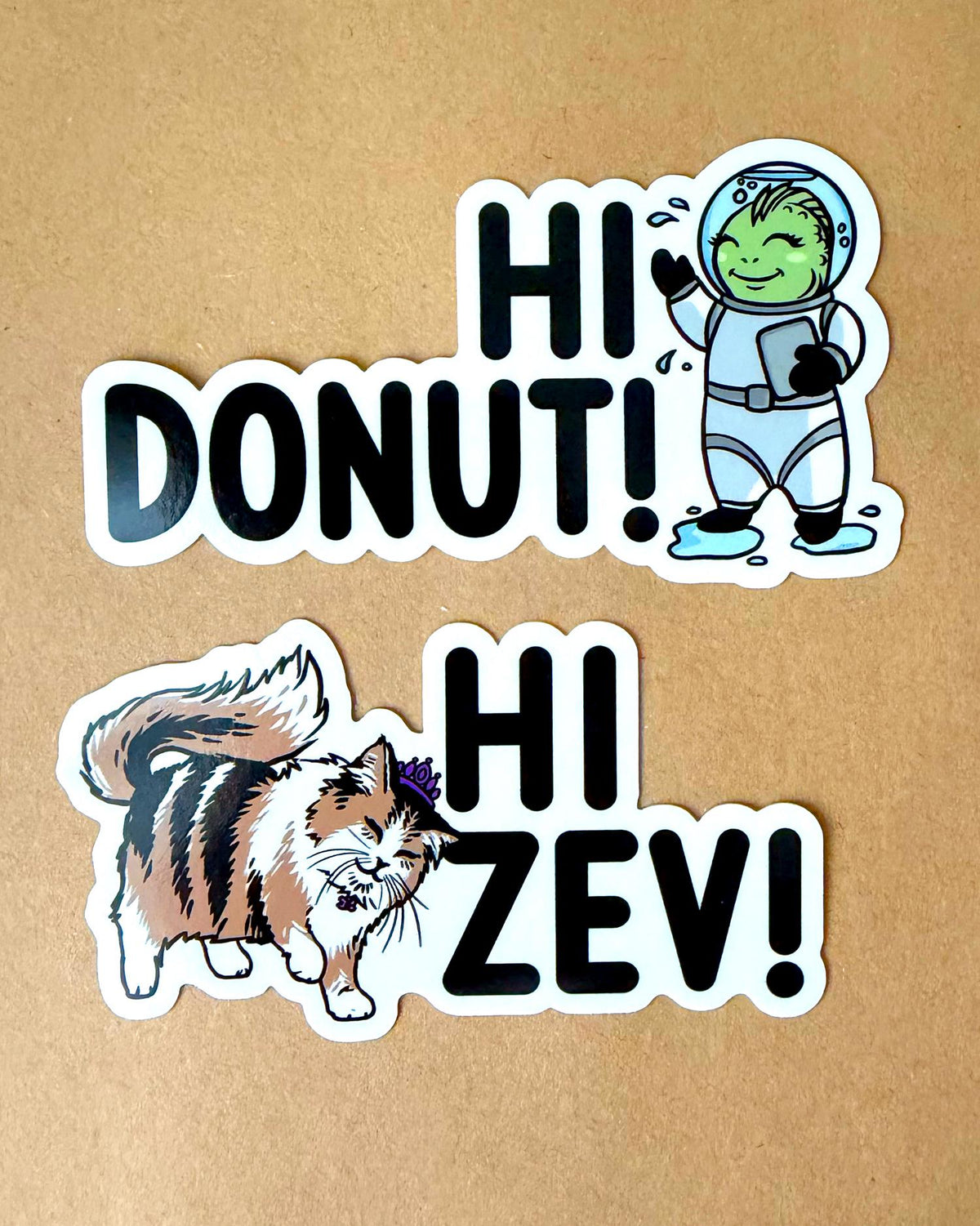 Hi Zev! and Hi Donut! Sticker Set