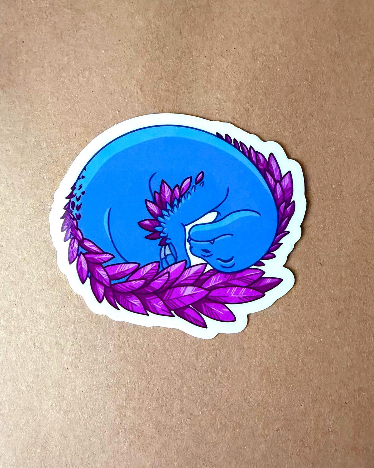 Baby Mongo Sticker – Blue & Pink Dinosaur – view 2