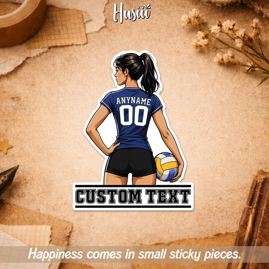 Custom Volleyball Player Name & Number Sticker by Stickreews