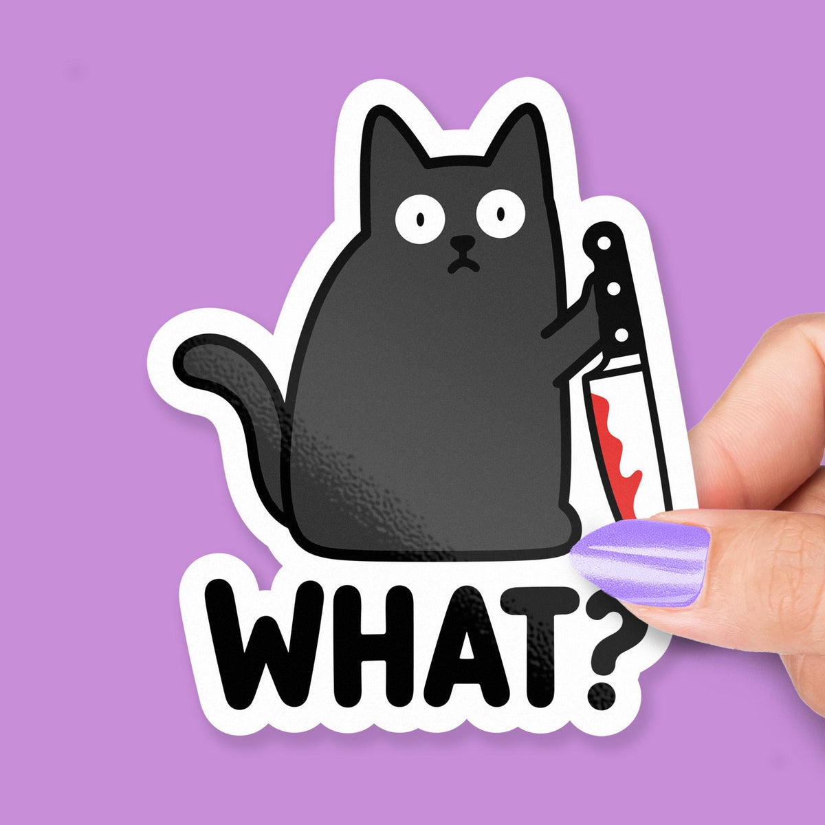 Funny Black Cat sticker, halloween lovers and sarcastic cat people – view 2