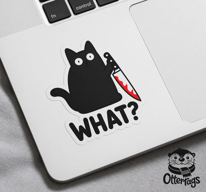 Funny Black Cat sticker, halloween lovers and sarcastic cat people – view 4