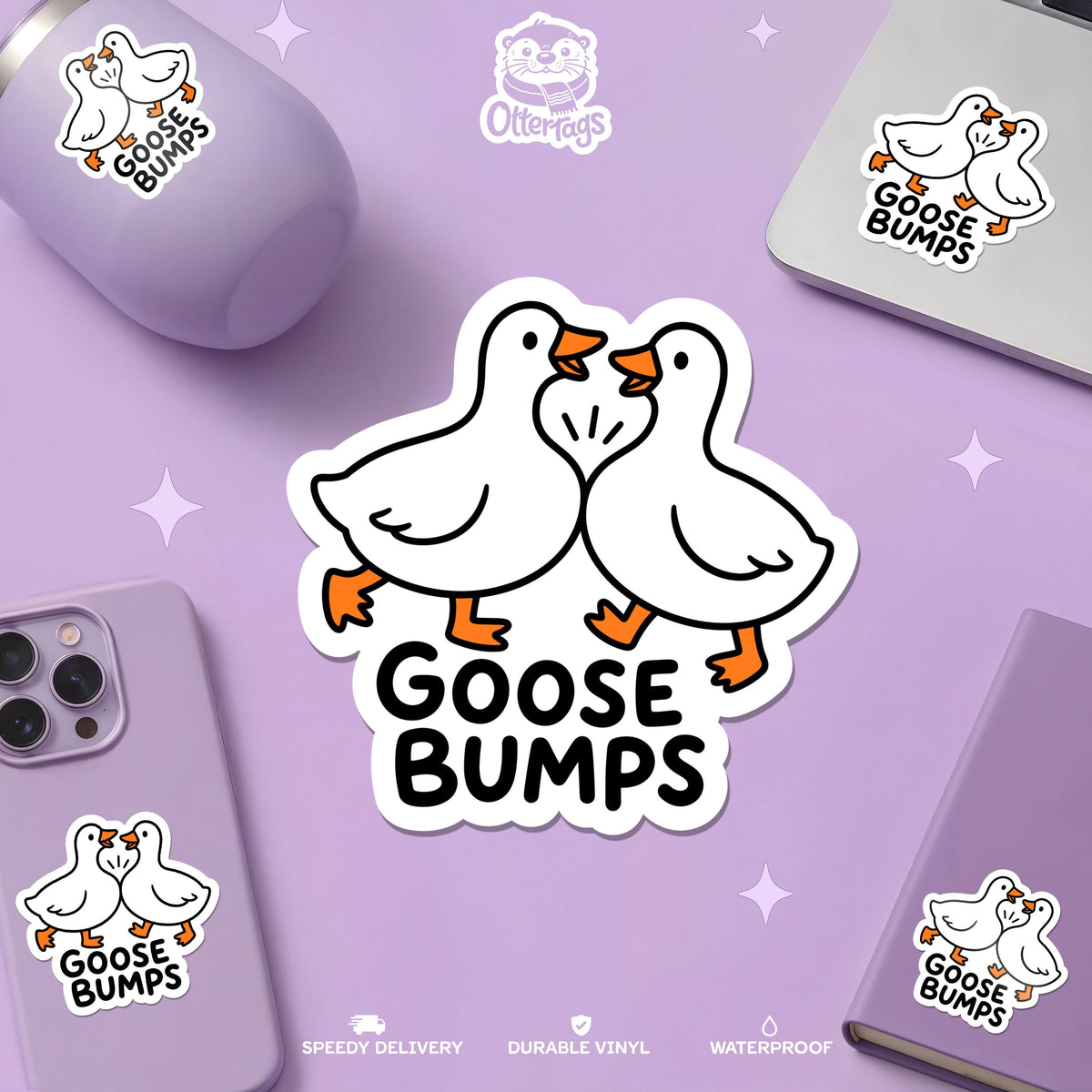Funny Goose Couple sticker, goose bumps