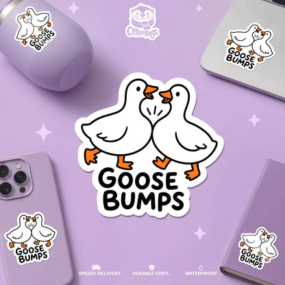 Funny Goose Couple sticker, goose bumps