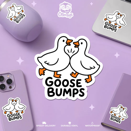 Funny Goose Couple sticker, goose bumps