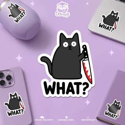Funny Black Cat sticker, halloween lovers and sarcastic cat people
