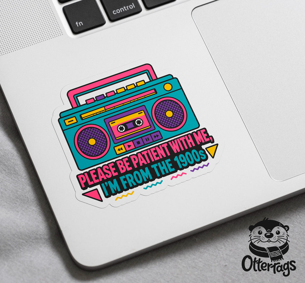 Funny 90s Boombox sticker, please be patient with me – view 3