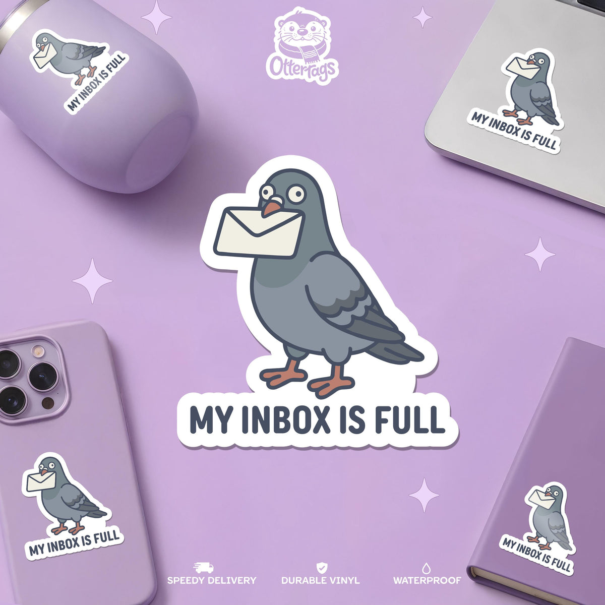 Funny Email Inbox sticker, my inbox is full