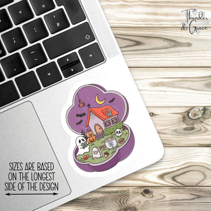 Haunted Halloween Ghost Reading sticker – view 3