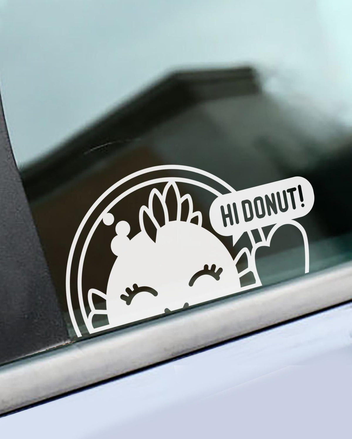 Zev White Window Decal – Hi Donut – view 3