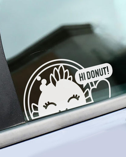 Zev White Window Decal – Hi Donut – view 3