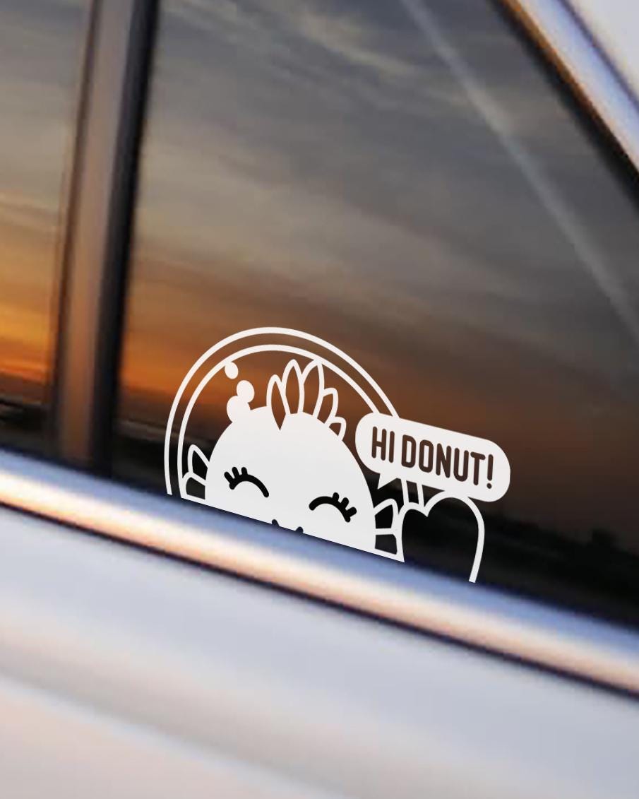 Zev White Window Decal – Hi Donut