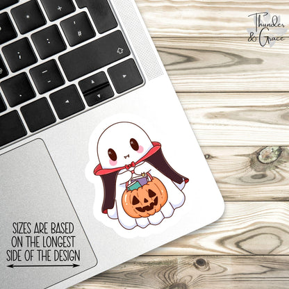 Cute Halloween Vampire Ghost sticker – view 3