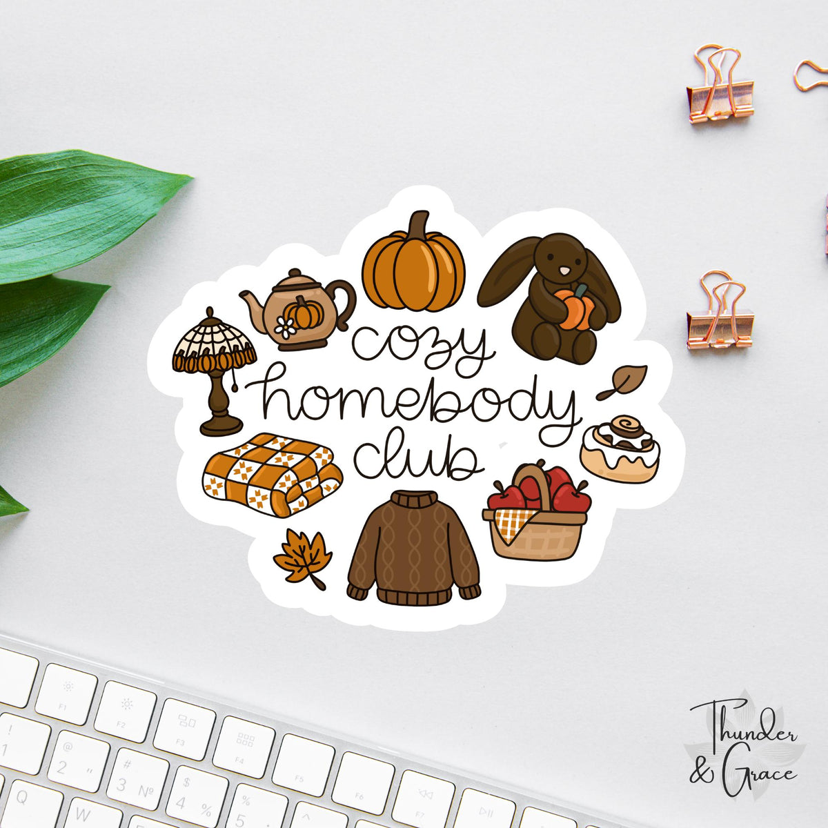 Cozy Homebody Club sticker, lover of cancelled plans and pumpkin spice
