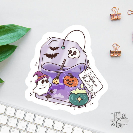 Halloween Reader Tea sticker