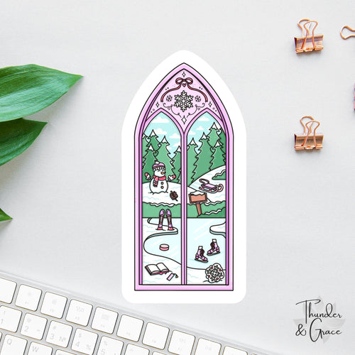 Christmas Bookish Girlie sticker