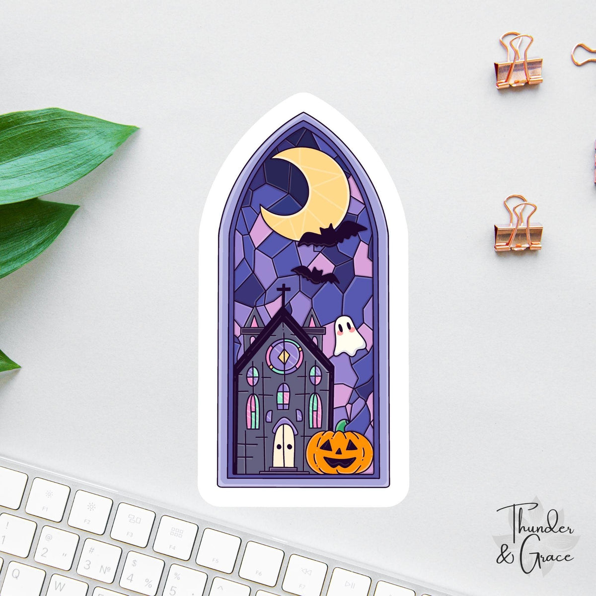 Haunted Halloween Ghost window decal