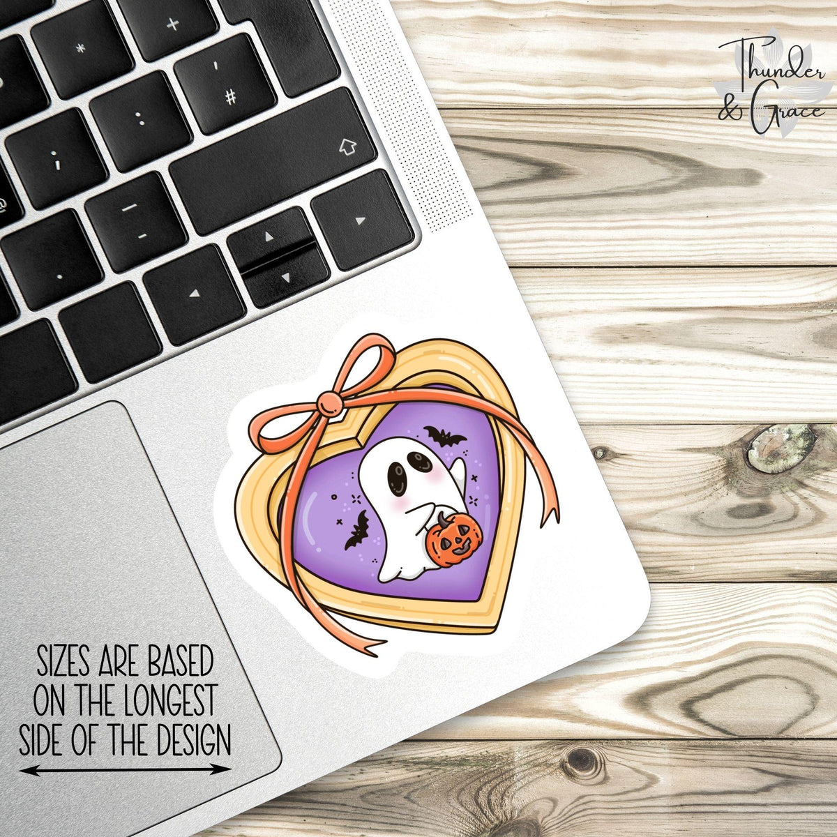 Spooky Halloween Girlie Coquette Ghost sticker, just waiting for halloween – view 3