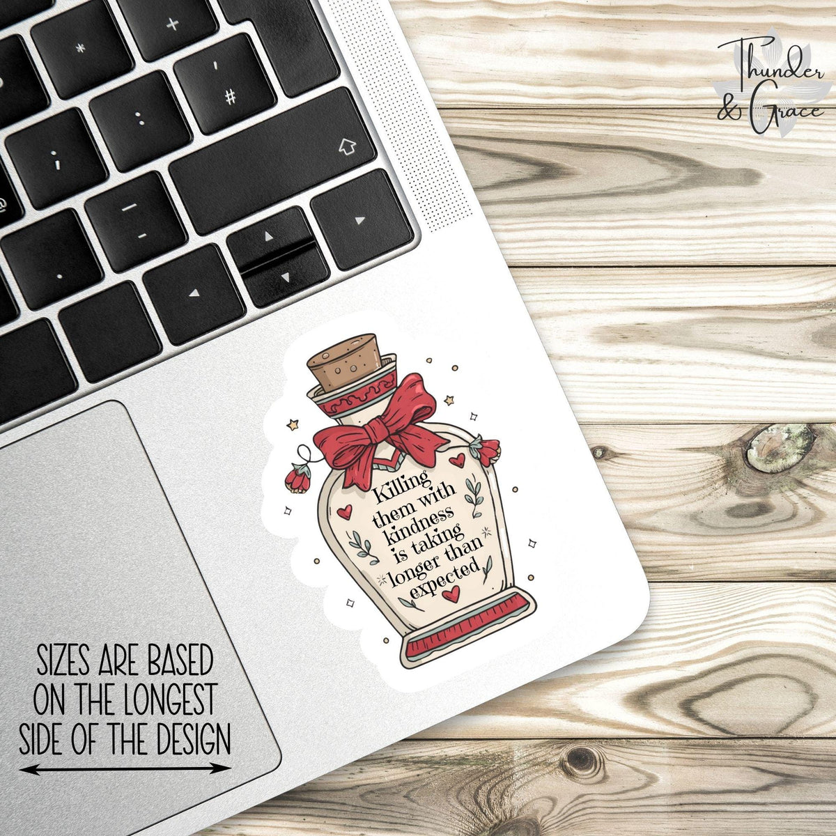 Killing Them with Kindness Is Taking Longer Than Expected sticker, coquette girlie – view 3