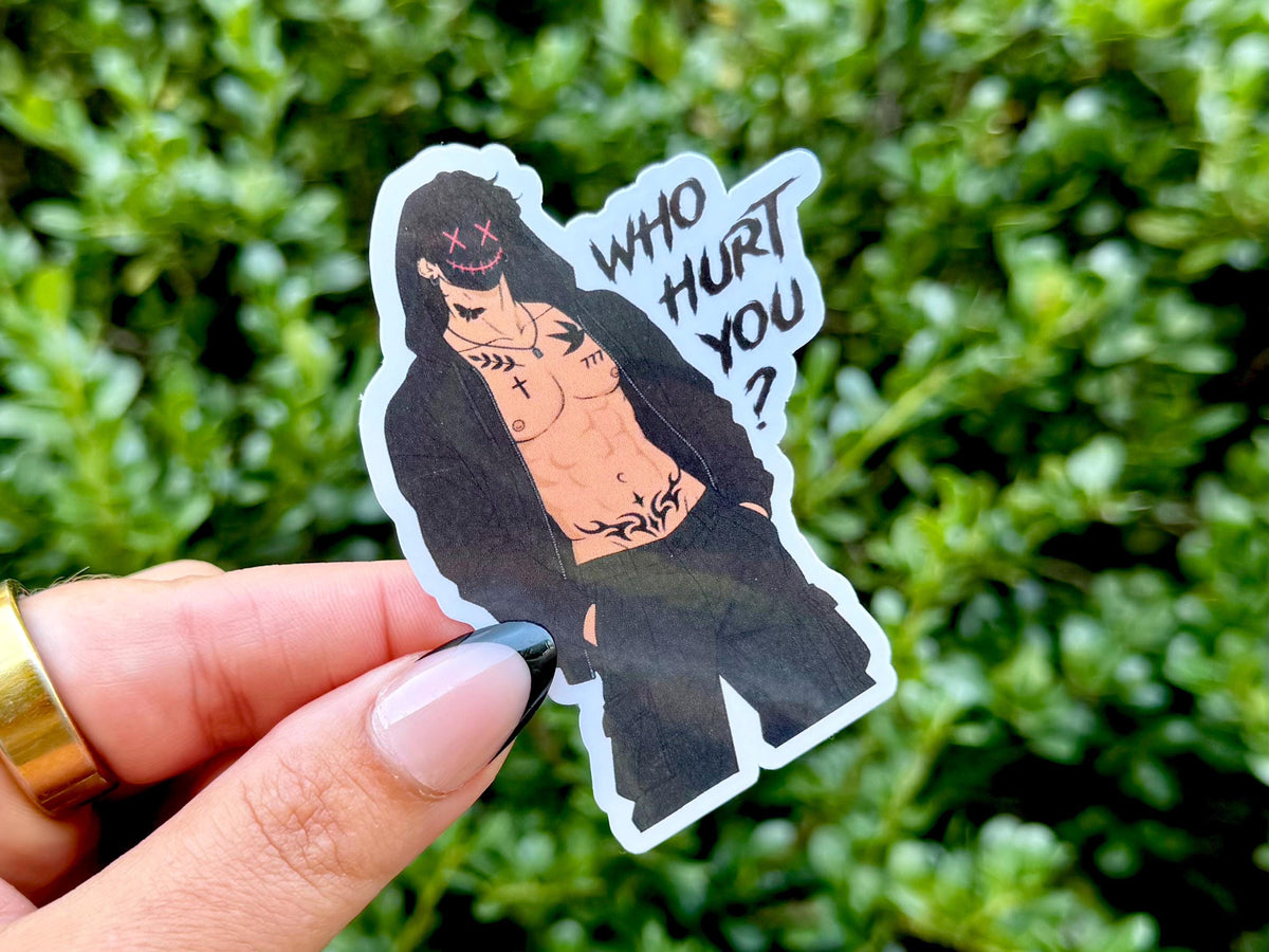 Who Hurt You Masked Bookish Boyfriend sticker